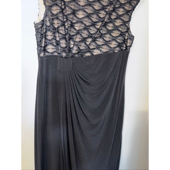 Connected Apparel Size 14 Sparkle Overlay Black Evening Dress Sleeveless Formal - Picture 8 of 15
